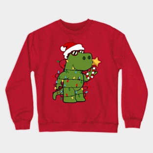 Funny T-Rex Christmas tree dinosaur lover Xmas gift gift Crewneck Sweatshirt